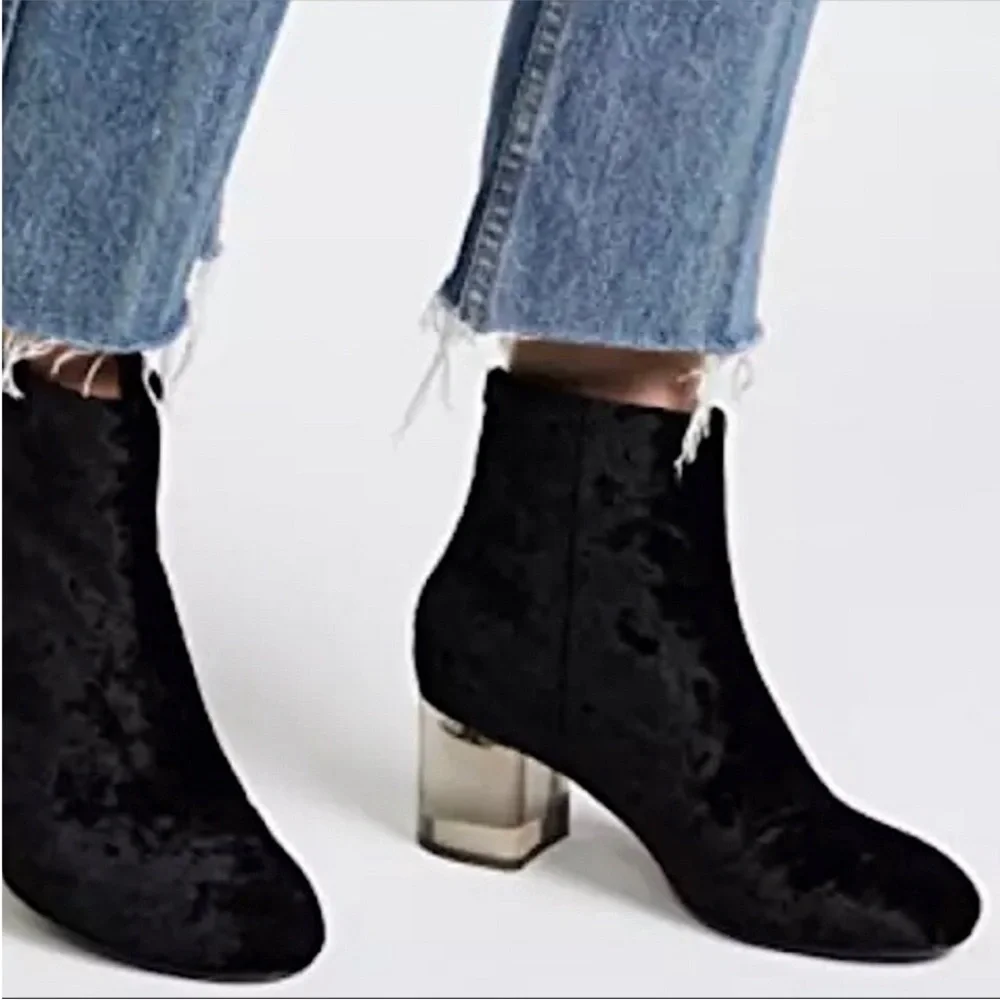 Rag & Bone Drea Black Velvet Ankle Boots